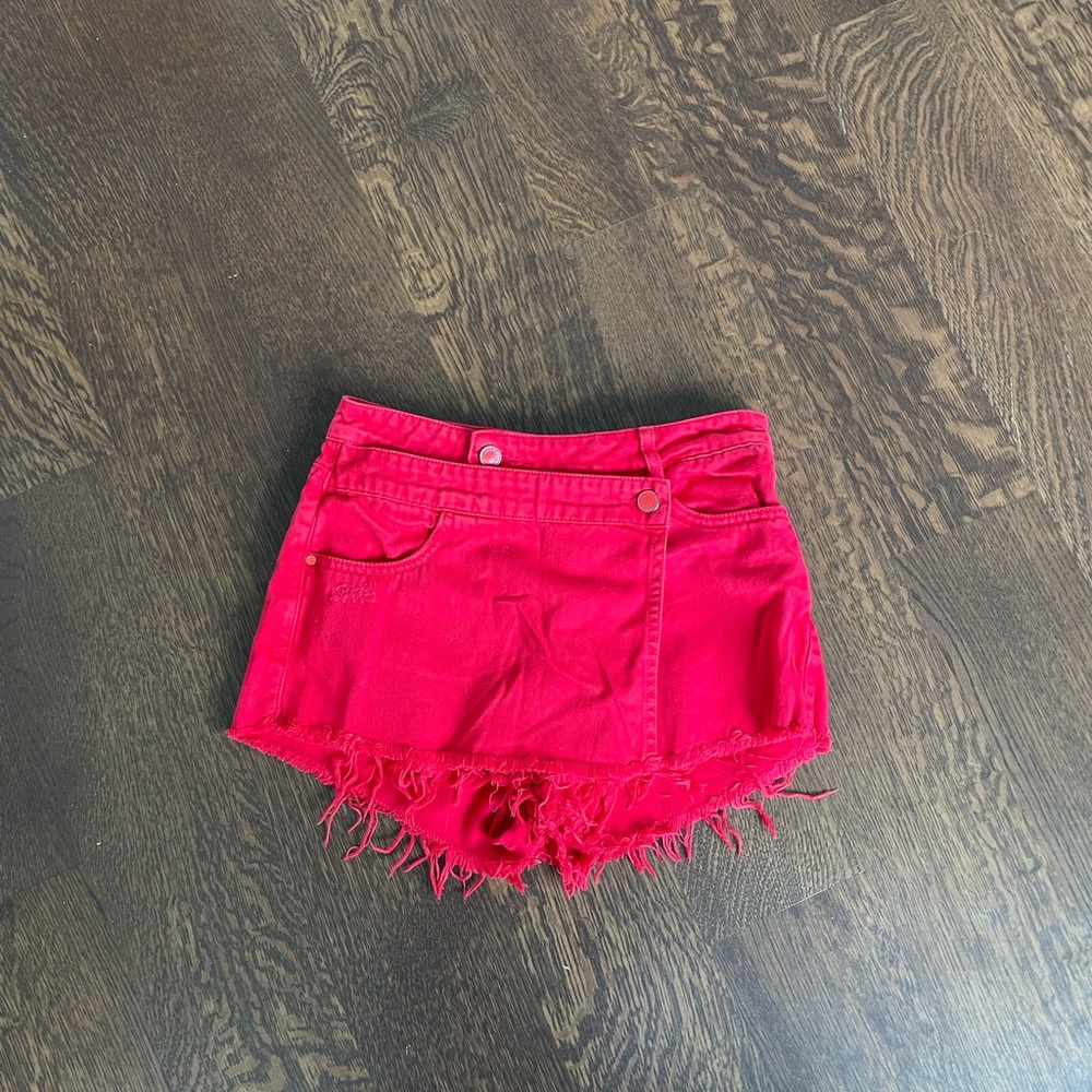 Miss Sixty red denim shorts